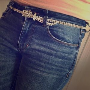 Opalescent rhinestone belt